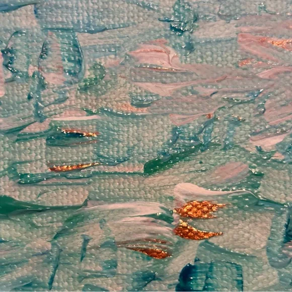 🌺Abstract Canvas Art in Blue & Green-Set of 3 🌺 - Picture 8 of 10